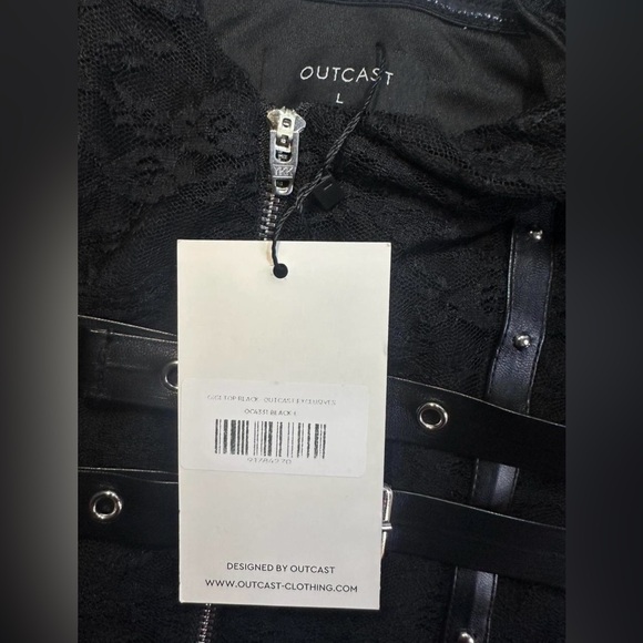 Black Lace Belt Buckle and Studded Tube Top - Picture 8 of 8